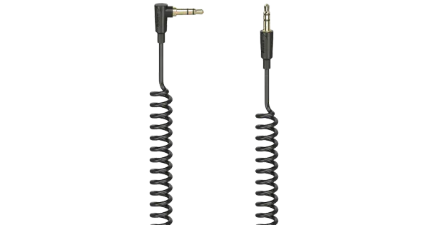 Audiokaabel 3,5mm-3,5mm 90° Flexi-Slim Spiral 1,5m