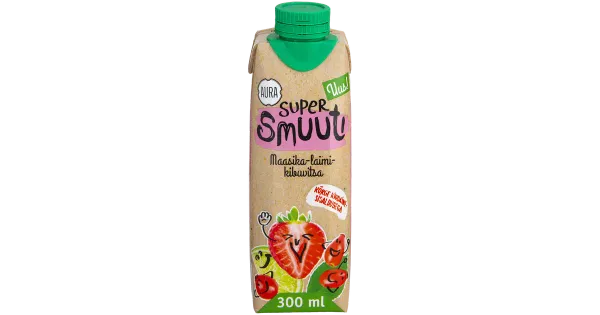 AURA SMOOTHIE Supersmuuti maasika-laimi-kibuvitsa 300ML