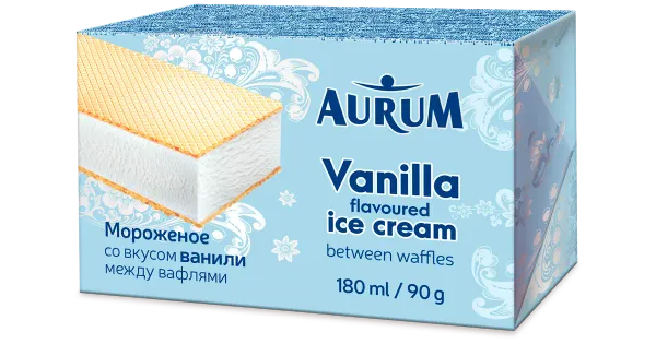Aurum Vanillijäätis Vahvlitega 180 ml