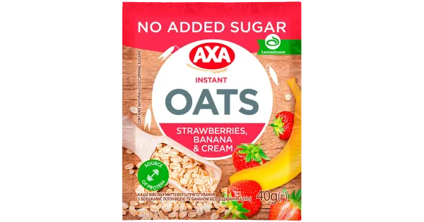 Axa kiirkaerahelbepuder koore, maasika ja banaaniga ilma lisatud suhkruta 40g
