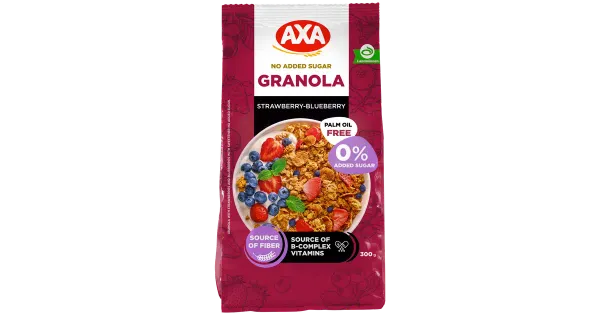 Axa maasika-mustika granola suhkruta 300g