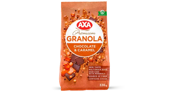 Axa premium müsli šokolaadi ja karamelliga 330g