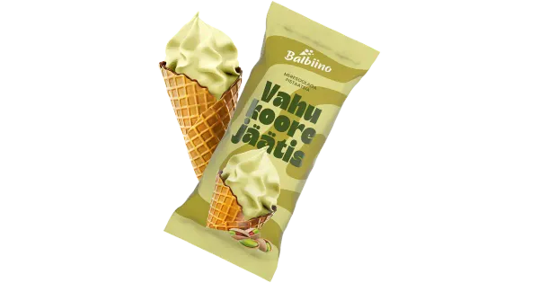 Balbiino Pistaatsia-Vahukoorejäätis Meresoolaga koonuses 85 g