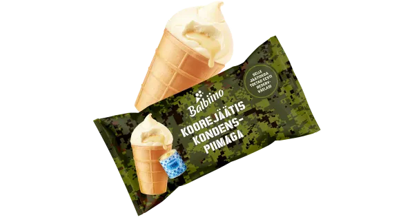 Balbiino Reservväelase Kondenspiima Koorejäätis Vahvlitopsis 65 g