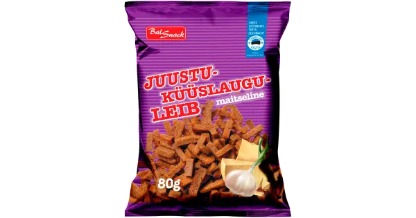 Balsnack juustu- ja küüslaugumaitseline leib 80g