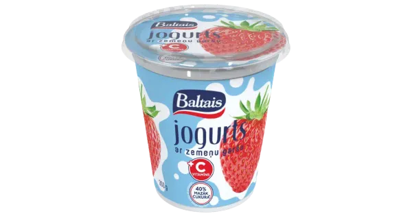 Baltais maasika jogurt, 300 g