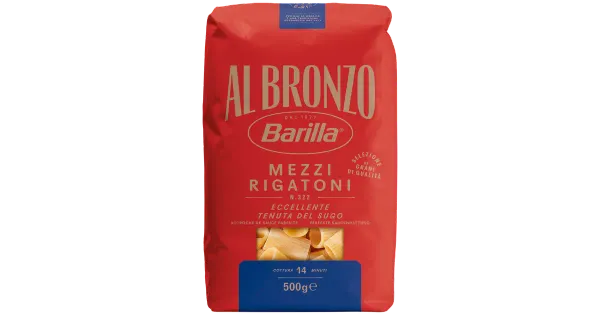 Barilla Al Bronzo durumnisust pasta rigatoni, 500 g
