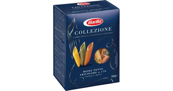 Barilla Collezione Mezze Penne Tricolore kõvanisupasta tomati ja spinatiga, 500 g