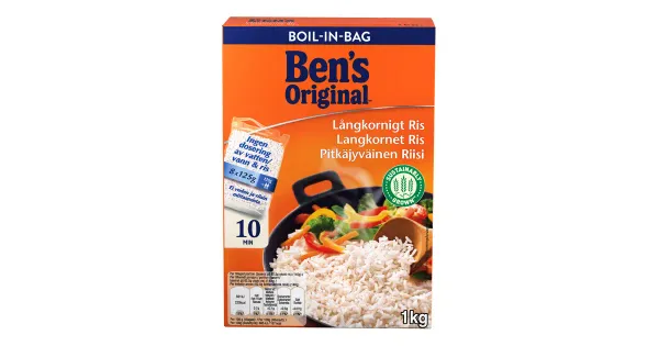 Ben's original boil-in-bag pikateraline riis 8x125g