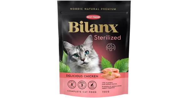Best Friend Bilanx kuivtoit kana steriliseeritud kassidele teraviljavaba 700 g