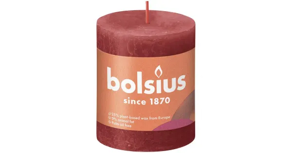 Bolsius lauaküünal 80/68 õrn punane