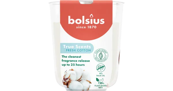 Bolsius lõhnaküünal värske puuvill 80/73