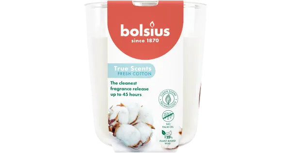 Bolsius lõhnaküünal värske puuvill 97/85