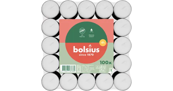 Bolsius teeküünal 4h 100tk