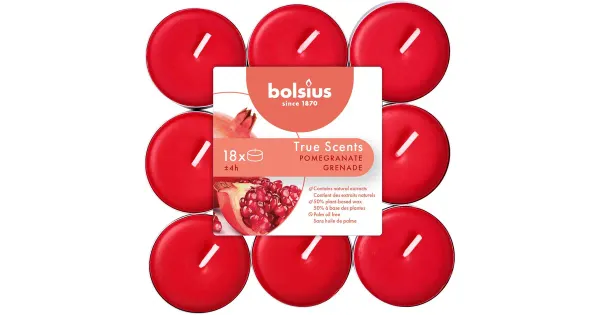 Bolsius teeküünal granaatõuna 18tk