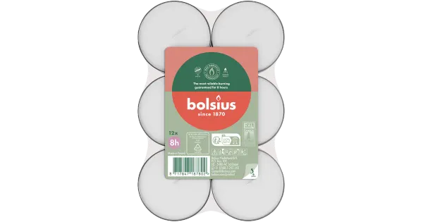 Bolsius teeküünlad Maxi 8h 12tk