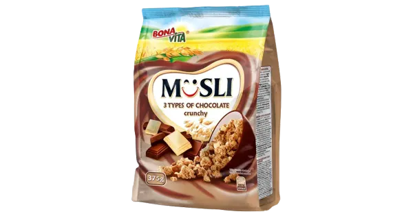 Bona vita müsli kolme erineva šokolaadiga 375 g