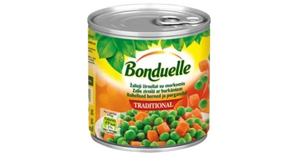 Bonduelle herne ja porgandi kuubikud  400/240 g