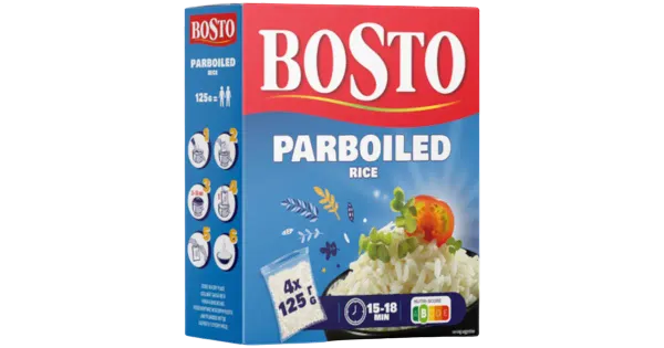Bosto aurutatud riis (parboiled) 4x125g