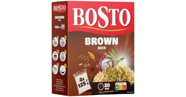 Bosto pruun riis 4 x 125 g