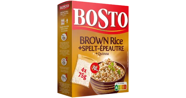 Bosto pruun riis, spelta ja kinoa 4 x 75 g