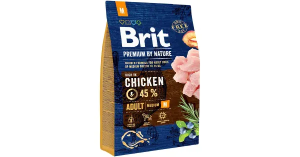 Brit Premium adult M koeratoit kanalihaga 3kg