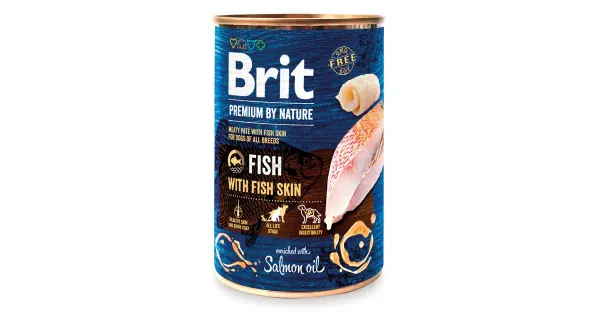 Brit Premium koerakonserv kala ja kalanahaga 400g