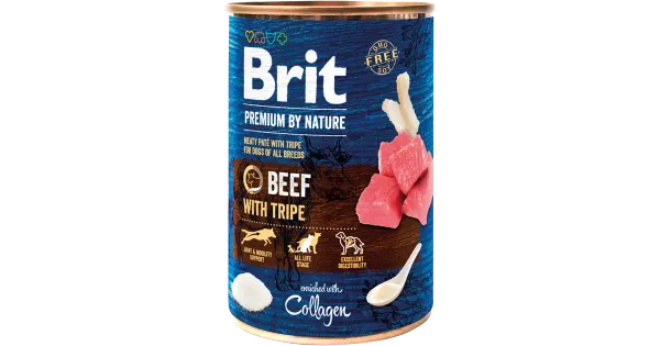 Brit Premium koerakonserv veiseliha ja rupsiga 400g