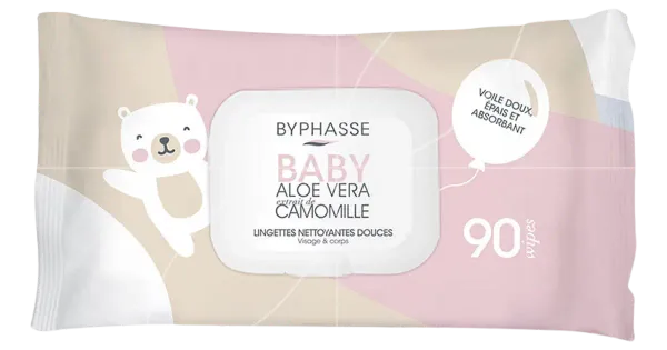 Byphasse Beebisalvrätikud Baby aaloe ja kummeliga  90tk