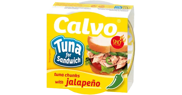 Calvo tuna for sandwich tuunikala tükid jalopenoga õlis 142g