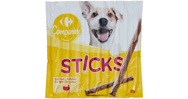 Carrefour Companino närimispulgad koertele kalkunilihaga 5x10g