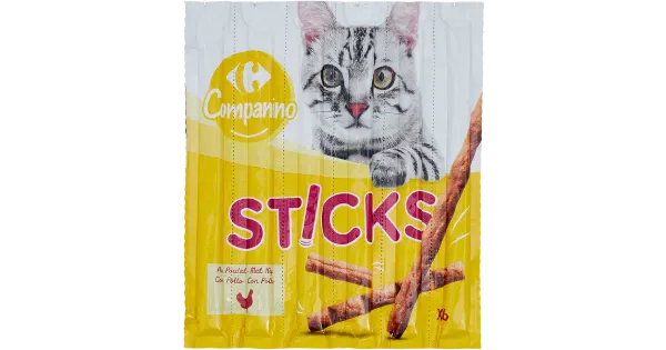 Carrefour närimispulgad kassidele kana ja maksaga 6*5g