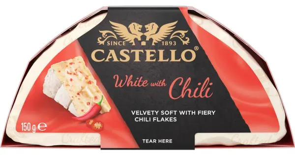 Castello valgehallitusjuust punase tšilliga, 150 g