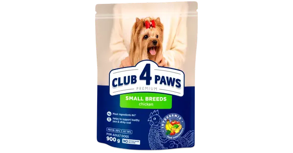 Club4Paws Premium kuivtoit kanaga täiskasv., väikest tõugu koertele, 0.9kg
