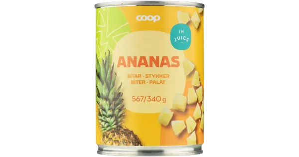 Coop ananass ananassimahlas 567/340g