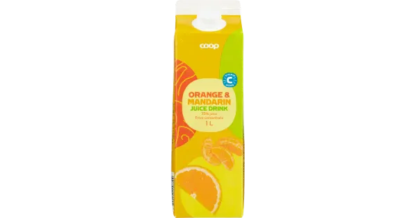Coop apelsini-mandariinimahl 80% 1L