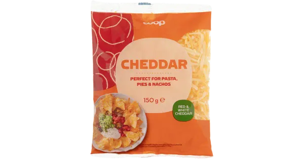 Coop Cheddar riivjuust, 34% rasva, 150g
