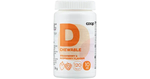 Coop D-vitamiin maasika-vaarika 10mcg 120tbl