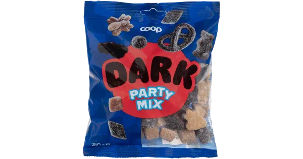 Coop Dark Party Mix lagritsasegu kommipakk 250g