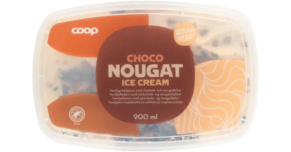 Coop Gourmet Šokolaadi-Nugatijäätis 900 ml