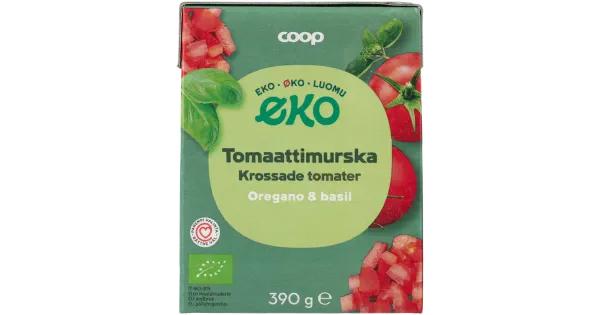 Coop hakitud mahetomatid pune ja basiilikuga 390g