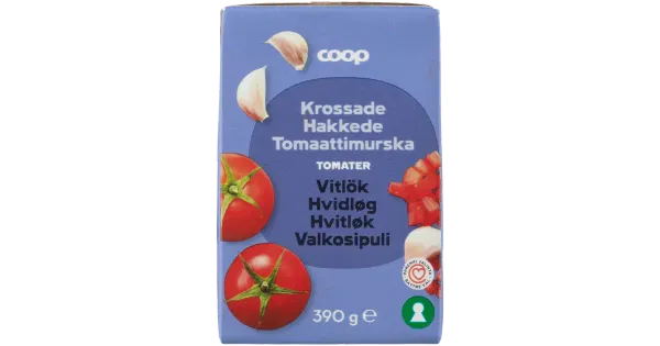 Coop hakitud tomatid küüslauguga 390g