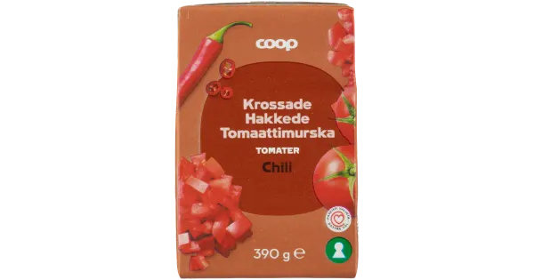 Coop hakitud tomatid tšilliga 390g