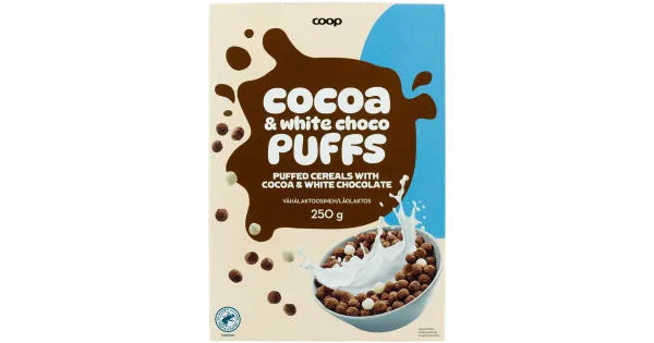 Coop hommikuhelbed valge šokolaadi ja kakaoga 250 g