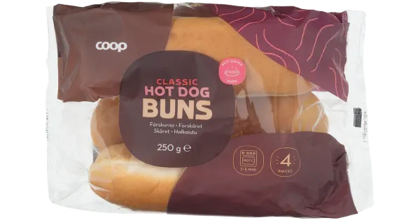 Coop Hot Dogi Saiad 4 Tk, 250 G