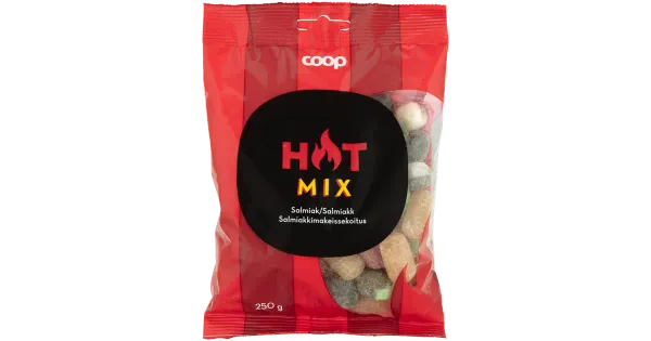 Coop hot mix salmiakkitäidisega lagritsakaramellide segu 250g