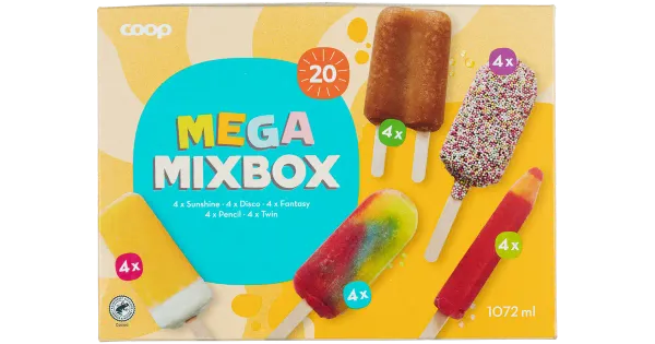 Coop Jäätis Mega Mixbox 20 tk, 1072 ml