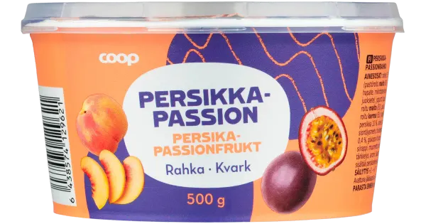 Coop kohupiimakreem virsiku-passioni, 500g