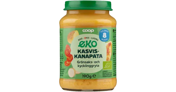 Coop köögivilja-kanapüree 8 k, 190g