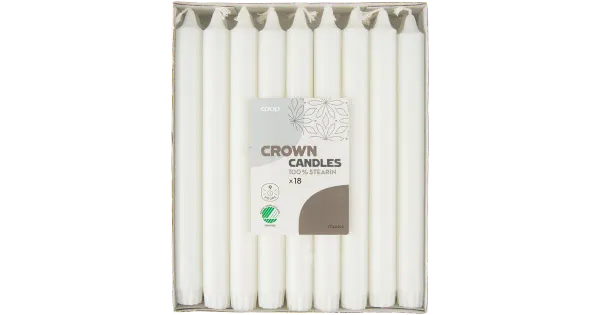 Coop kroonküünal valge 24cm 18tk